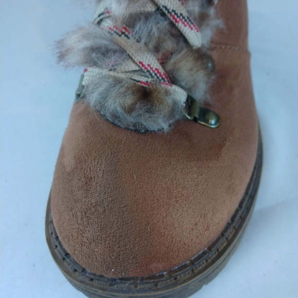 Universal Thread Brown Faux Fur Suede Booties - Picture 2 of 12
